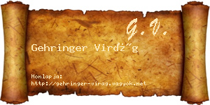 Gehringer Virág névjegykártya