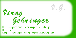 virag gehringer business card